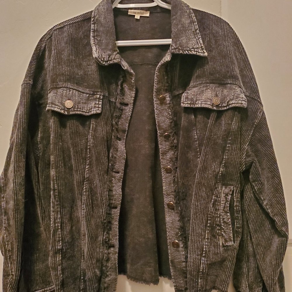 La Miel Corduroy Distressed Jacket